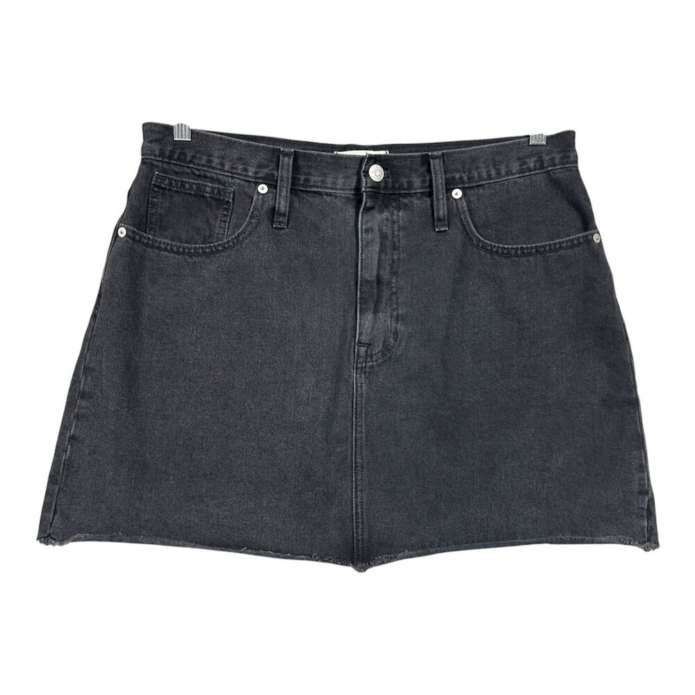 Madewell Rigid Denim A Line Mini Skirt Sz 32 Black